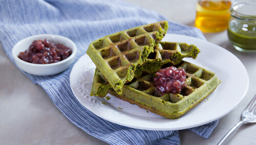 【日日煮】特浓抹茶红豆布朗尼窝夫