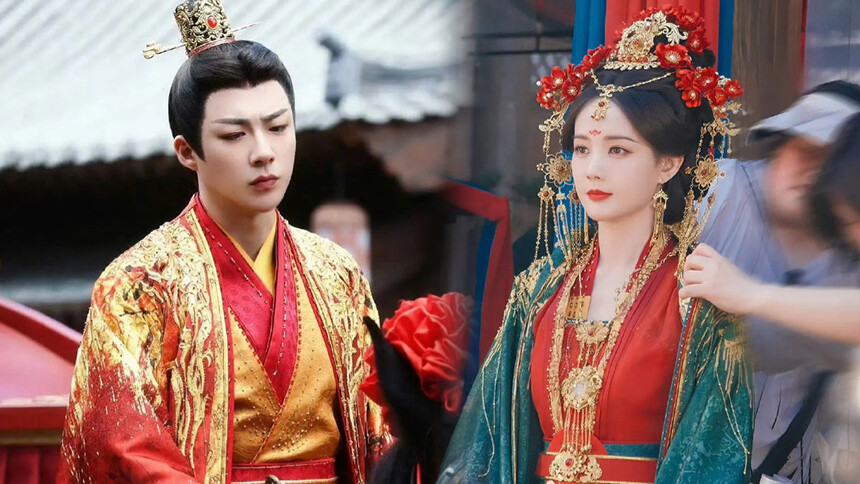 李一桐刘宇宁《书卷一梦》大婚路透 喜服造型精致华丽