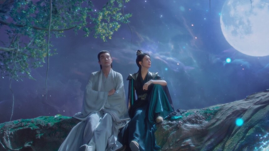 月上树梢颖相随 一叶清笛系君心