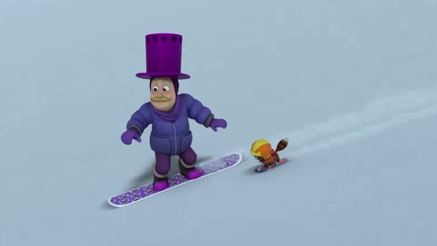 韩丁纳化身滑雪者 自信溜雪帅不过三秒