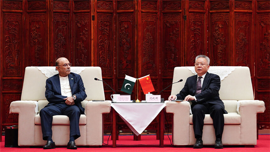 沈晓明会见巴基斯坦总统扎尔达里一行